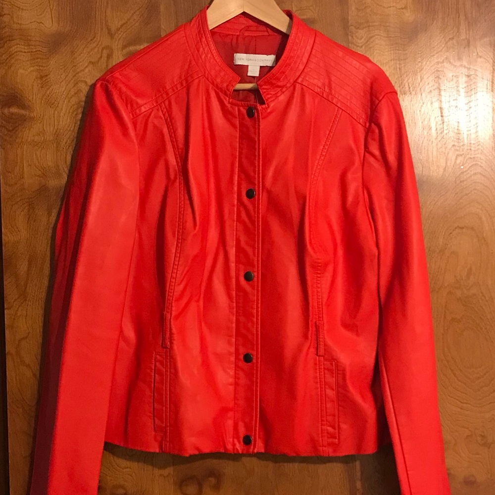 Faux Leather Moto Jacket.